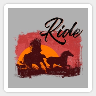 Ride - Western Cowboy Horse Riding T-Shirt Sticker